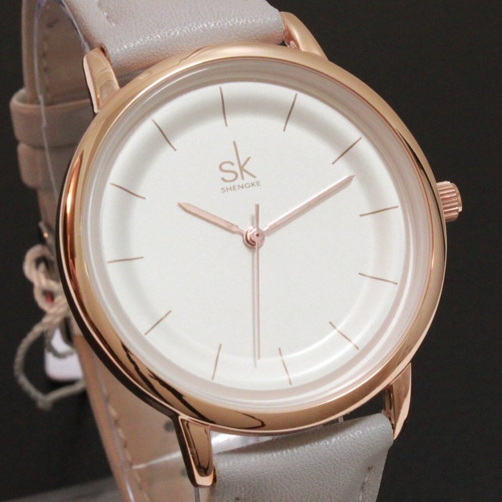 Ladies Dress Quartz Watch White Dial Grey Strap 38mm - Picture 8 of 14